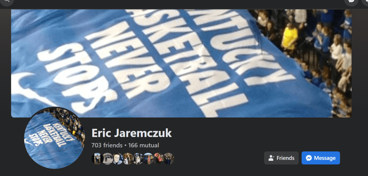 screenshot of eric's fb